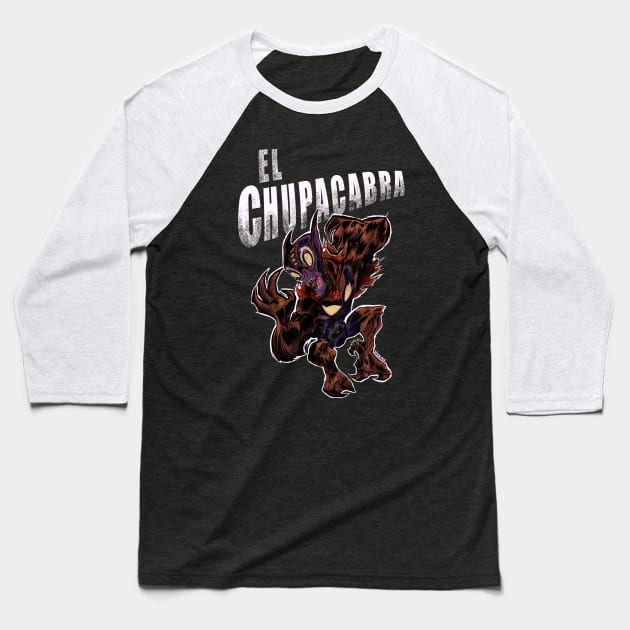 El Chupacabra Baseball T-Shirt by Nathan Wiedemer 